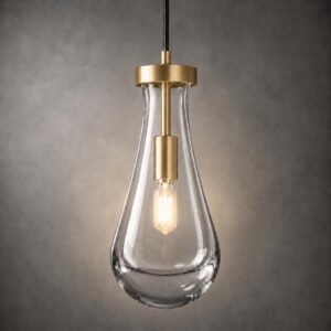 Modern Gold Teardrop Pendant Light - Crystal Raindrop Dimmable Chandelier
